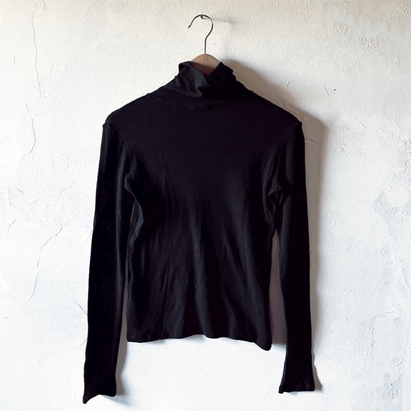 OZMA Marianne Turtleneck, Regen Silk Noil Jersey, Black, Small - Picture 4 of 6
